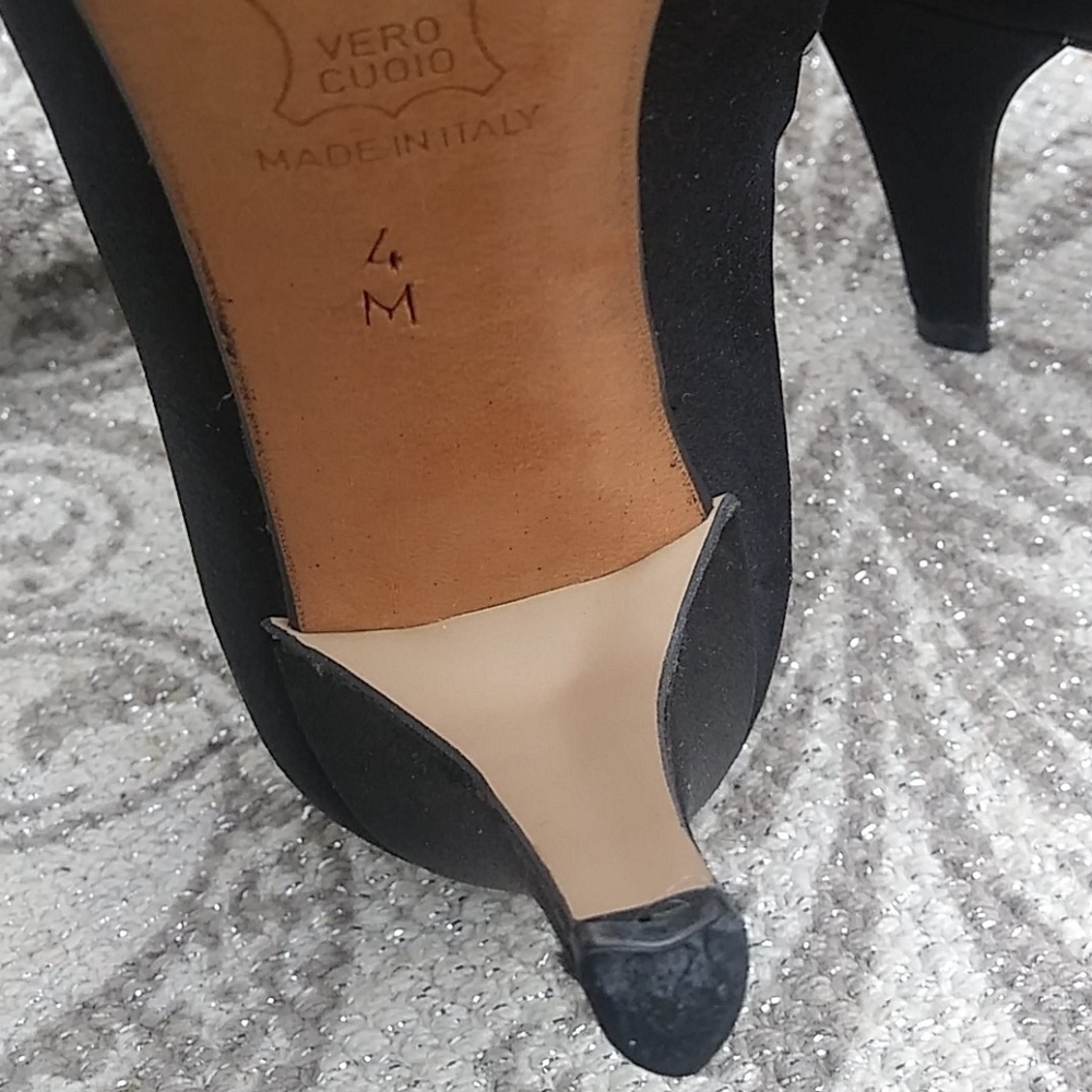 Yves Saint Laurent Paris Vintage Satin Black Dress Heels - Picture 14 of 14